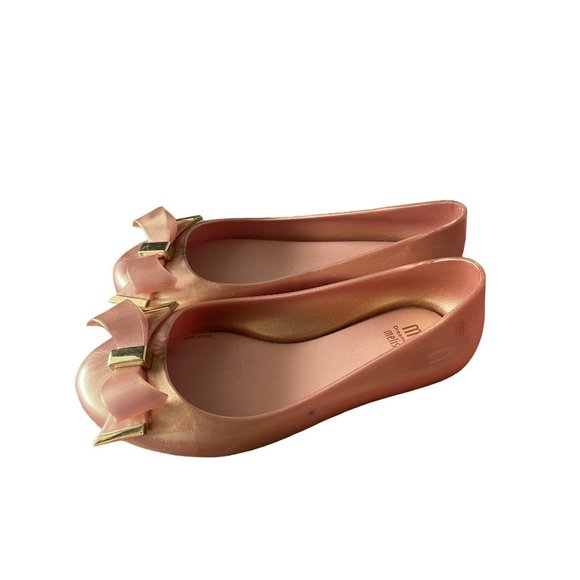 Melissa Shoes Mel Dreamed By Melissa Jelly Flat Pink Gold Metallic